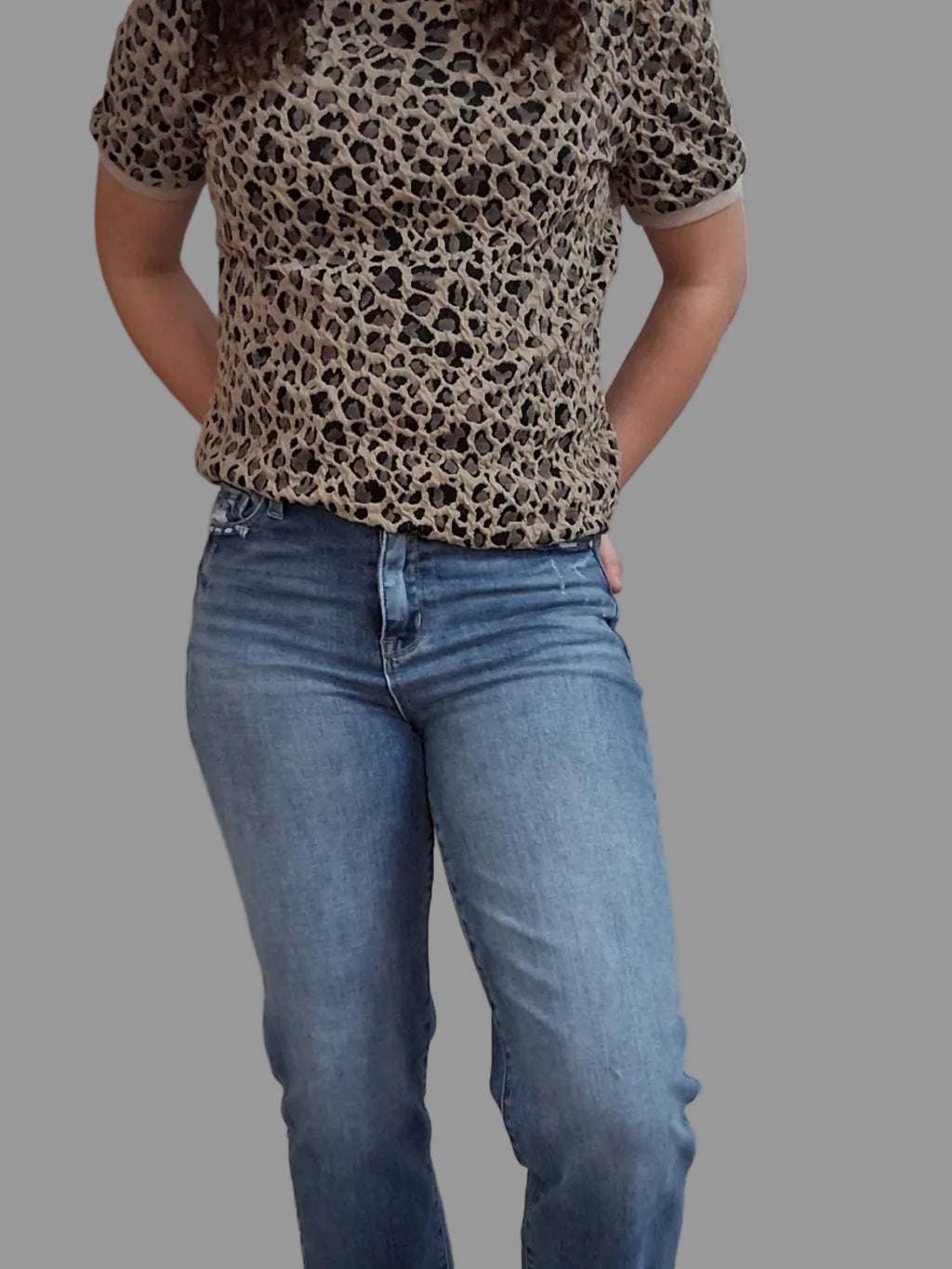 Leopard Puff Sleeve Top